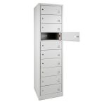 Laptopkast met stroomaansluiting per locker