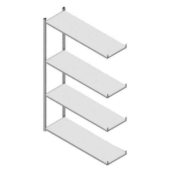 GS3 Magazijnstelling 4 etages, aanbouwsectie