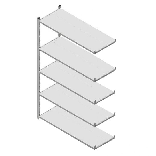 GS3 Magazijnstelling 5 etages, aanbouwsectie