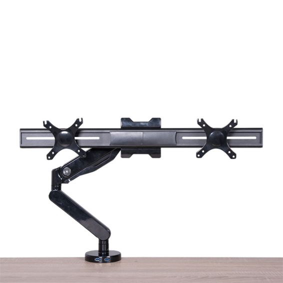 Spring monitorarm zwart incl. bracket