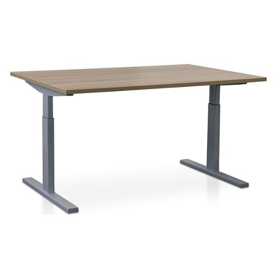 Start Pintado rechthoekbureau 180 x 80 cm met midden eiken blad en aluminium poten