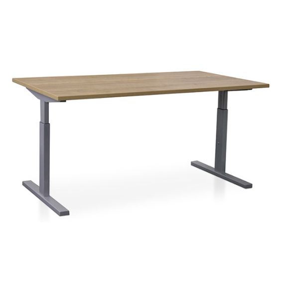 Start Pintado rechthoekbureau 160 x 80 cm met robuust eiken blad en aluminium poten