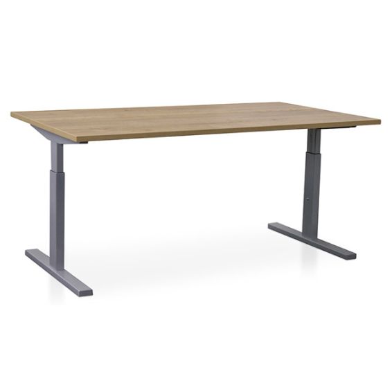 Start Pintado rechthoekbureau 180 x 80 cm met robuust eiken blad en aluminium poten