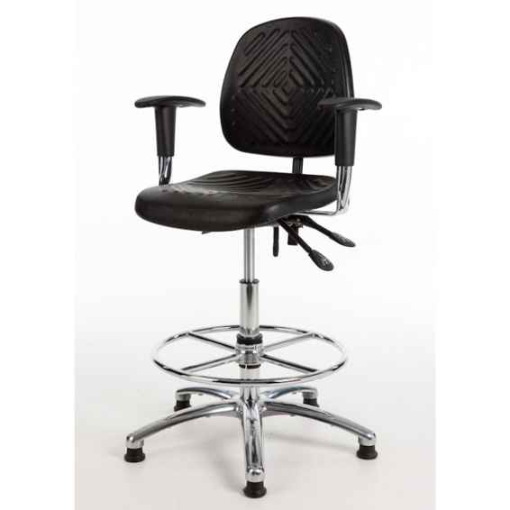 Werkplaatsstoel GMS 267 zithoogte 54 - 80 cm met armleggers