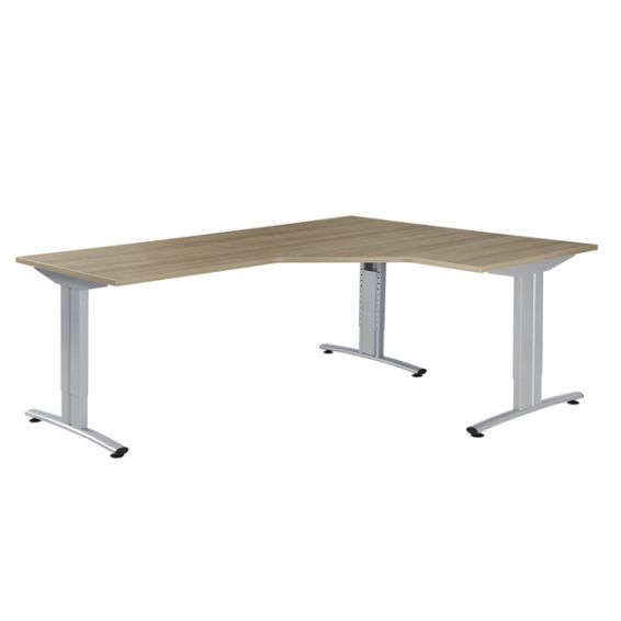 Huislijn Basic CAD/CAM hoekbureau met type B poot, ellips