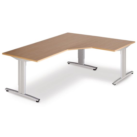 Huislijn Basic CAD/CAM hoekbureau met type A poot, rond