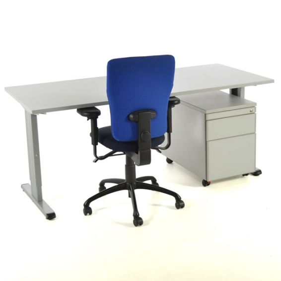 Start Torino 120 x 80 cm bureau met aluminium poten en wit blad