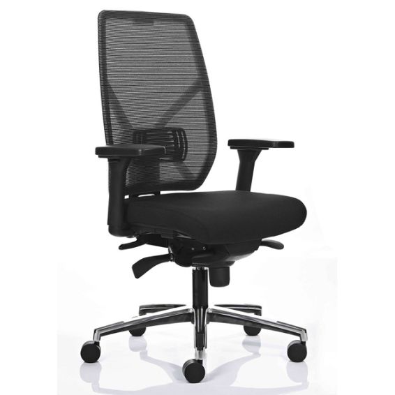 Bureaustoel Actiflexx Weave met aluminium gepolijst voetenkruis met zwart frame
