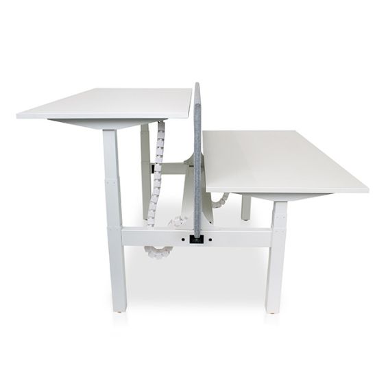 Elektrisch verstelbaar Duo bureau - frame wit