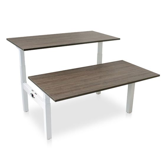 Elektrisch verstelbaar Duo bureau - frame wit