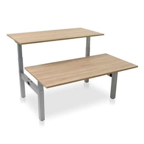 Elektrisch verstelbaar Duo bureau - frame aluminium