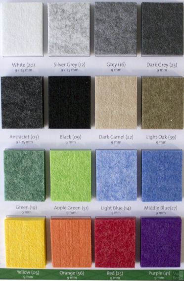 Akoestische scheidingswand AKO is diverse kleuren