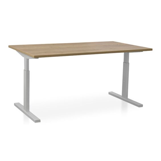 Start Pintado rechthoekbureau 160 x 80 cm met robuust eiken blad en witte poten