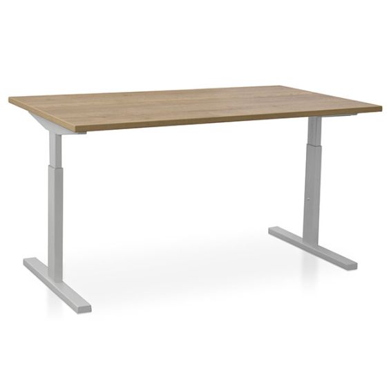 Start Pintado rechthoekbureau 120 x 80 cm met robuust eiken blad en witte poten