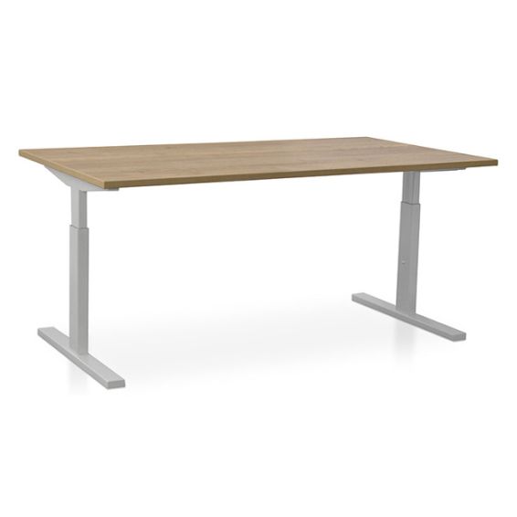 Start Pintado rechthoekbureau 180 x 80 cm met robuust eiken blad en witte poten