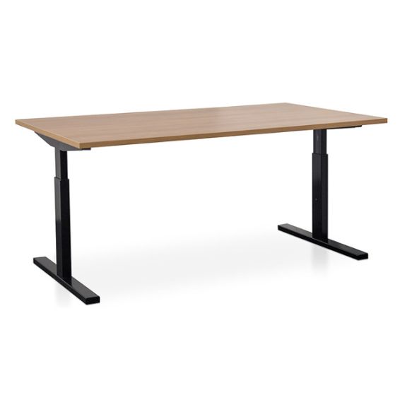 Start Pintado rechthoekbureau 180 x 80 cm met havanna blad en zwarte poten