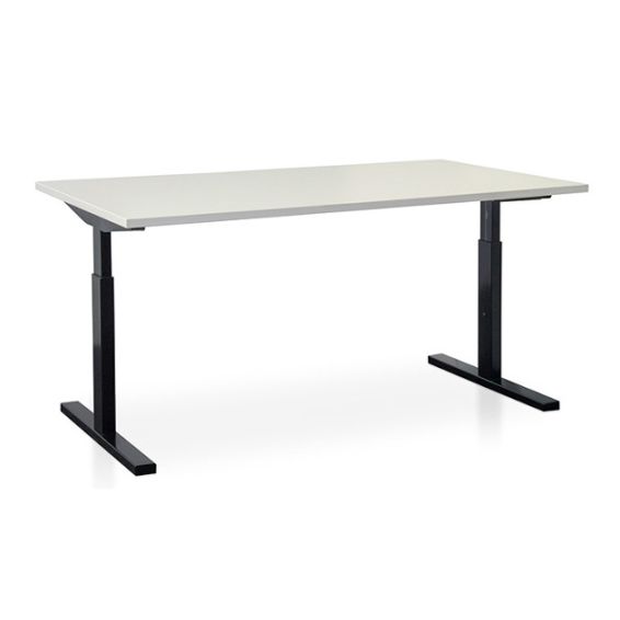 Start Pintado rechthoekbureau 160 x 80 cm met wit blad en zwarte poten