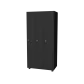 Lockerkast 3 deurs, zwart, 1800x885x500mm, draaiknopslot