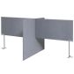 Akoestische scheidingswand X-opstelling 140 cm hoog