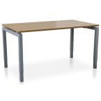 Nevada rechthoekbureau 140 x 80 cm met havanna blad en aluminium poten