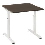 Start Pintado rechthoek bureau 80 x 80 cm met donker eiken blad en witte poten