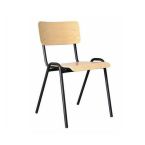 Kantinestoel Easy met beuken multiplex zitting en rugleuning