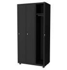 Lockerkast 3 deurs, zwart, 1800x885x500mm, draaiknopslot