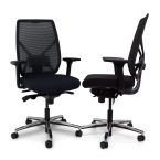 Bureaustoel Actiflexx Weave met aluminium gepolijst voetenkruis met zwart frame